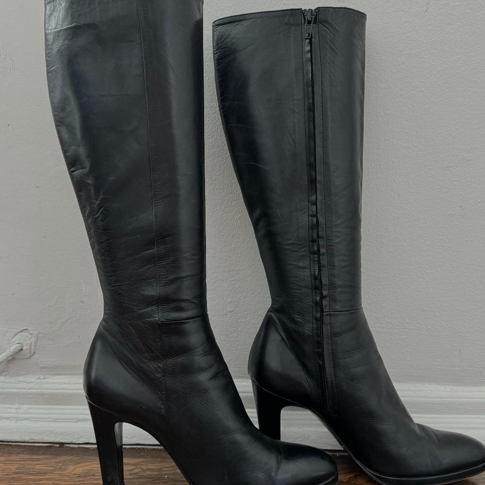 L.K. Bennett London  Black Leather Knee high Boots